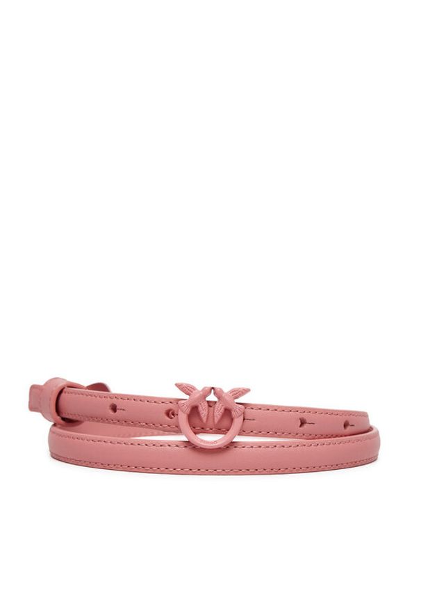 Pinko - PINKO Pasek Damski Love Berry H1 Belt AI 24-25 PLT01 102148 A1K2 Różowy. Kolor: różowy. Materiał: skóra