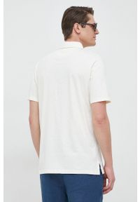 Polo Ralph Lauren polo z domieszką lnu kolor beżowy gładki. Typ kołnierza: polo. Kolor: beżowy. Materiał: len. Wzór: gładki #4