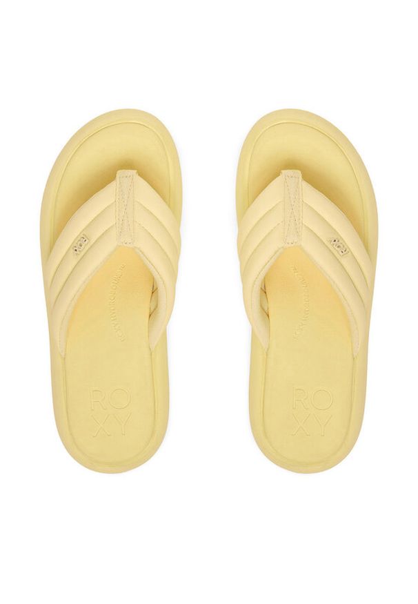 Roxy Japonki CEOWB-3CK003 Żółty jasny. Kolor: żółty. Materiał: skóra