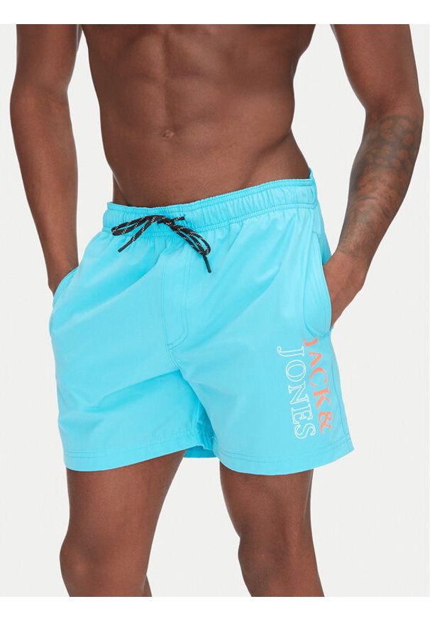 Jack & Jones - Jack&Jones Szorty kąpielowe Maui 12272799 Niebieski Regular Fit. Kolor: niebieski. Materiał: syntetyk