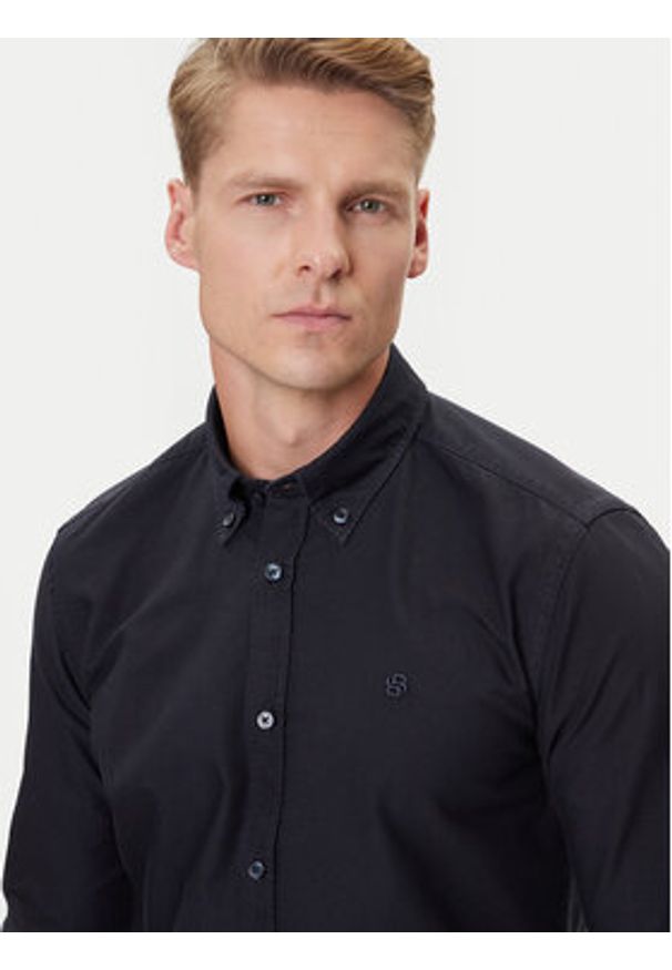 BOSS Koszula H-Roan 50544917 Granatowy Slim Fit. Kolor: niebieski. Materiał: bawełna