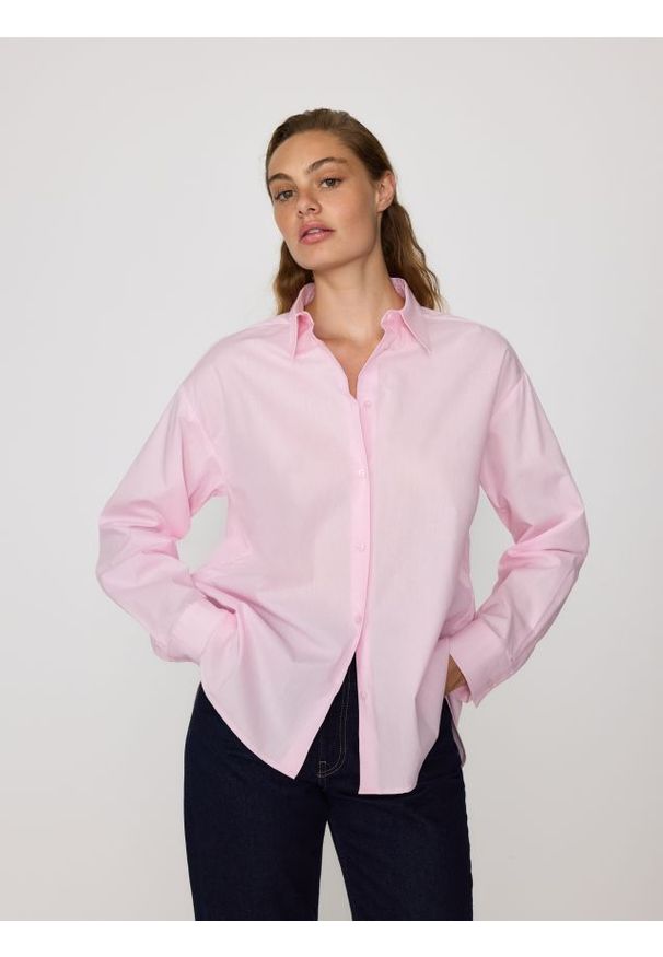 Reserved - Bawełniana koszula - różowy. Kolor: różowy. Materiał: bawełna