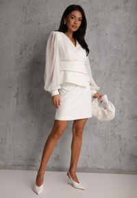 Renee - Biała Ołówkowa Spódnica VICES w Stylu Basic Fretima. Okazja: na co dzień. Kolor: biały. Materiał: dzianina. Styl: casual, elegancki #5