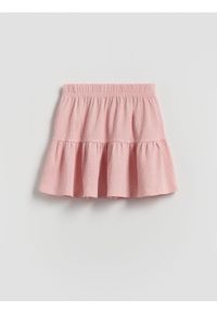 Reserved - Strukturalna spódnica - brudny róż. Kolor: różowy. Materiał: tkanina. Wzór: gładki