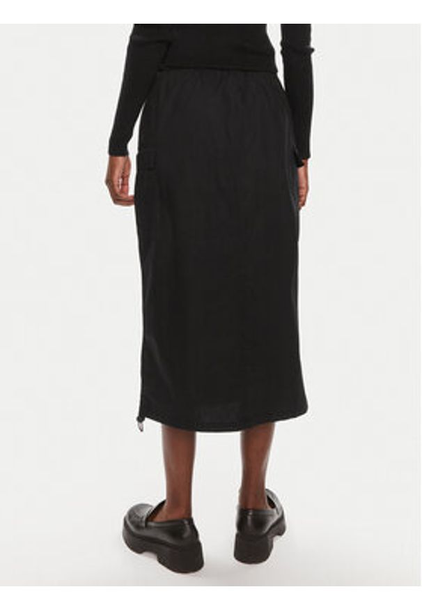 Brave Soul Spódnica midi LSKW-272KELISBK Czarny Straight Fit. Kolor: czarny. Materiał: bawełna