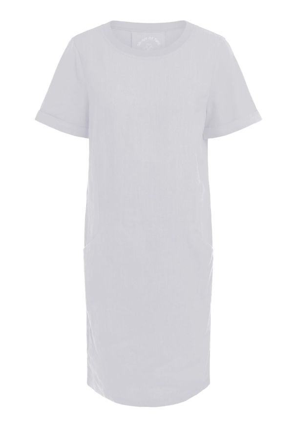 Klasyczna biała sukienka Oui. Kolor: biały. Materiał: len. Typ sukienki: proste. Styl: klasyczny