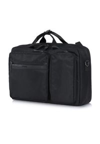 Ochnik - Czarny męski plecak i torba podróżna 2w1. Kolor: czarny. Materiał: nylon #6
