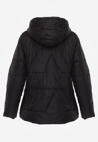 Renee - Czarna Pikowana Kurtka Przejściowa z Kapturem Silidi. Okazja: na co dzień. Typ kołnierza: kaptur. Kolor: czarny. Materiał: jeans. Styl: casual, elegancki, klasyczny #4