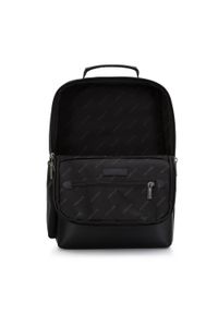 Wittchen - Męski plecak na laptopa 15,6” dwukomorowy z błyszczącym suwakiem czarny. Kolor: czarny. Materiał: poliester. Styl: elegancki