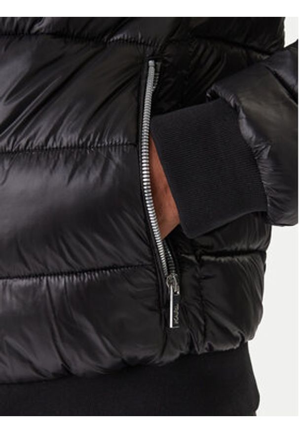 Karl Lagerfeld - KARL LAGERFELD Kurtka zimowa 505090 561590 Czarny Slim Fit. Typ kołnierza: dekolt w karo. Kolor: czarny. Materiał: syntetyk. Sezon: zima