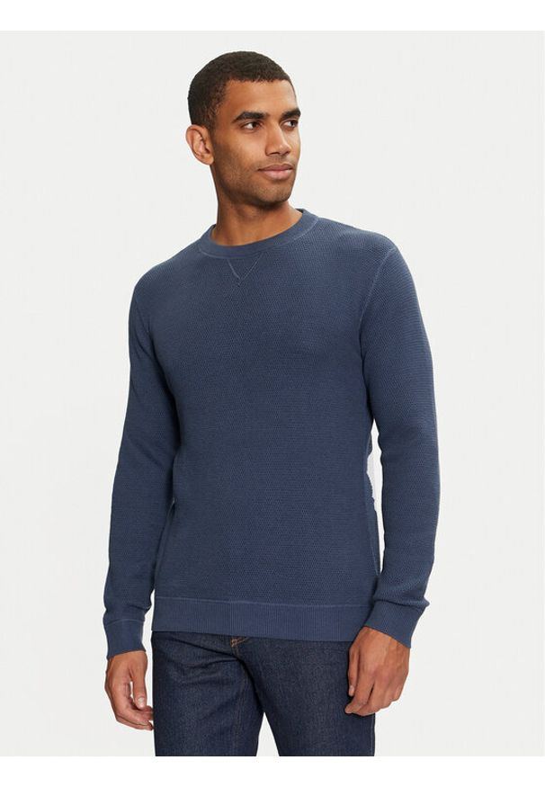 Jack & Jones Sweter 12264668 Niebieski Regular Fit. Kolor: niebieski. Materiał: bawełna