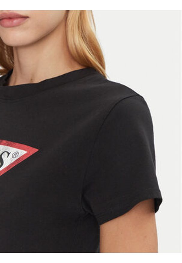Guess T-Shirt W2BI69 K8FQ1 Czarny Regular Fit. Kolor: czarny. Materiał: bawełna