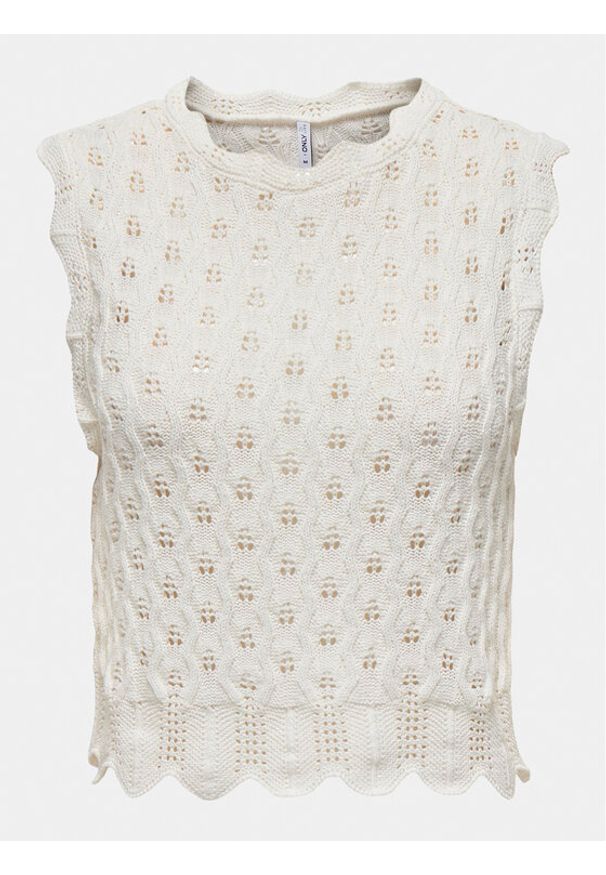 only - ONLY Bluzka Luna 15291602 Écru Regular Fit. Materiał: syntetyk