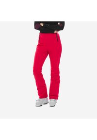 WEDZE - Spodnie narciarskie damskie Wedze 500 slim. Kolor: czerwony. Materiał: materiał, softshell. Sezon: zima. Sport: narciarstwo
