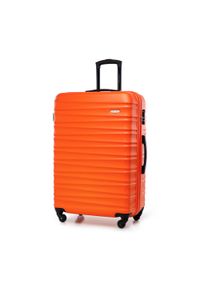 Wittchen - Duża walizka z ABS-u z żebrowaniem pomarańczowa. Kolor: pomarańczowy. Materiał: guma #6