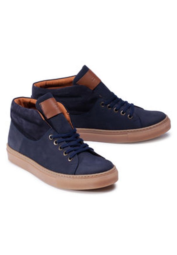 QUAZI Sneakersy QZ-52-05-000866 Granatowy. Kolor: niebieski. Materiał: nubuk, skóra