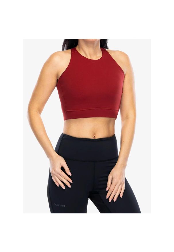 Biustonosz sportowy Smartwool Active Crop Bra. Kolor: czerwony