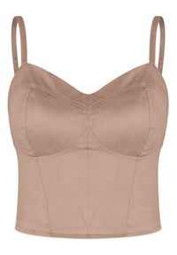 Guess Top W6RH03 WJ472 Beżowy Slim Fit. Kolor: beżowy. Materiał: syntetyk #5