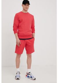 Superdry bluza męska kolor czerwony gładka. Okazja: na co dzień. Kolor: czerwony. Materiał: bawełna. Wzór: gładki. Styl: casual