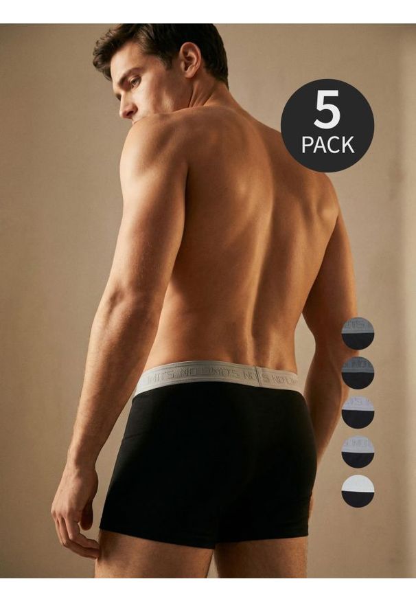 Sinsay - Bokserki Long 5 pack - czarny. Kolor: czarny