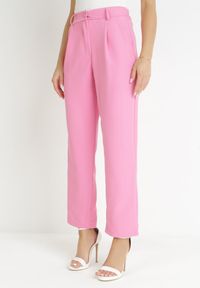 Born2be - Różowe Spodnie Regular Fohan. Kolor: różowy. Styl: klasyczny, elegancki #5