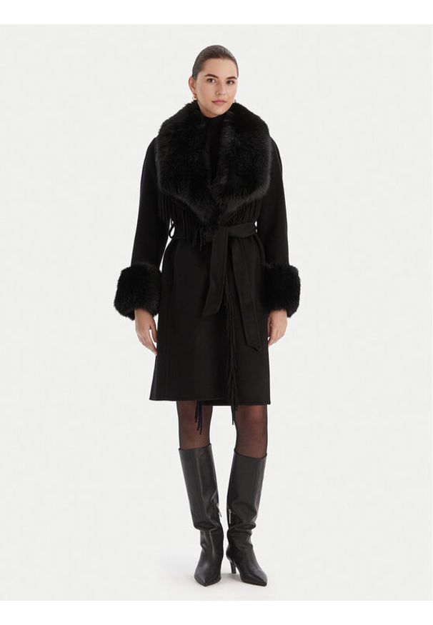 MARCIANO by GUESS Płaszcz wełniany 5BGL46 7125A Czarny Regular Fit. Kolor: czarny. Materiał: wełna
