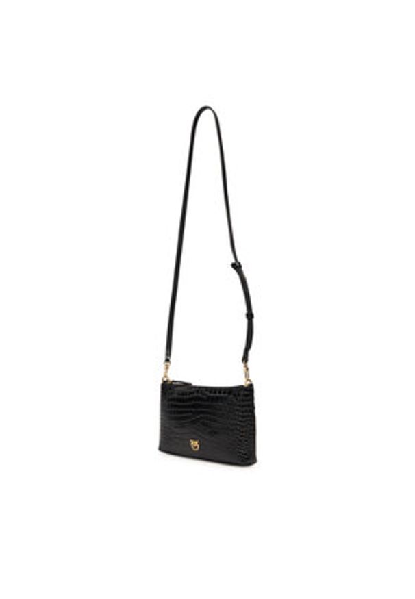 Pinko - PINKO Torebka Flat Horizontal Mini AI 25-26 104277 A2OH Czarny. Kolor: czarny. Materiał: skórzane