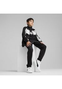 Puma - Młodzieżowy dres PUMA z poliestru z blokami kolorów PUMA. Okazja: na uczelnię. Kolor: czarny, zielony, brązowy, wielokolorowy. Materiał: poliester, dresówka. Wzór: nadruk. Styl: młodzieżowy #2