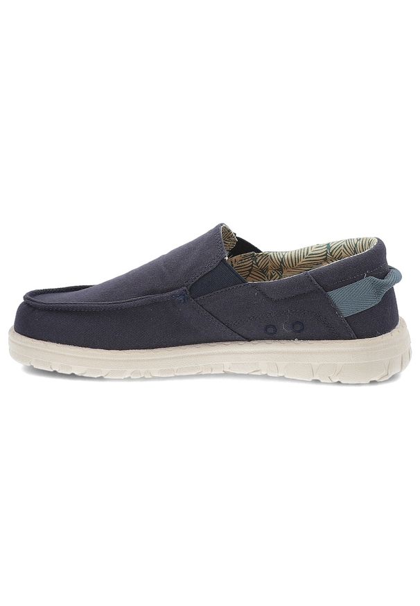 Granatowe Półbuty Jeep Stylowe Wsuwane Obuwie Męskie. Okazja: na co dzień, na spacer. Zapięcie: bez zapięcia. Kolor: niebieski. Materiał: guma, jeans. Sezon: lato. Styl: elegancki