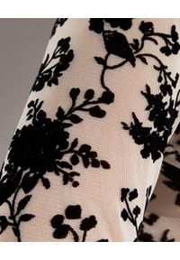 MARIANNA SENCHINA - Beżowa bluzka w kwiaty. Kolor: czarny. Materiał: materiał. Długość rękawa: długi rękaw. Długość: długie. Wzór: kwiaty #2