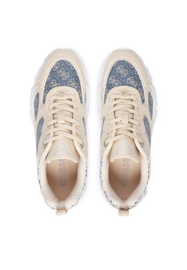 Guess Sneakersy FLTIDY ELE12 Beżowy. Kolor: beżowy. Materiał: skóra