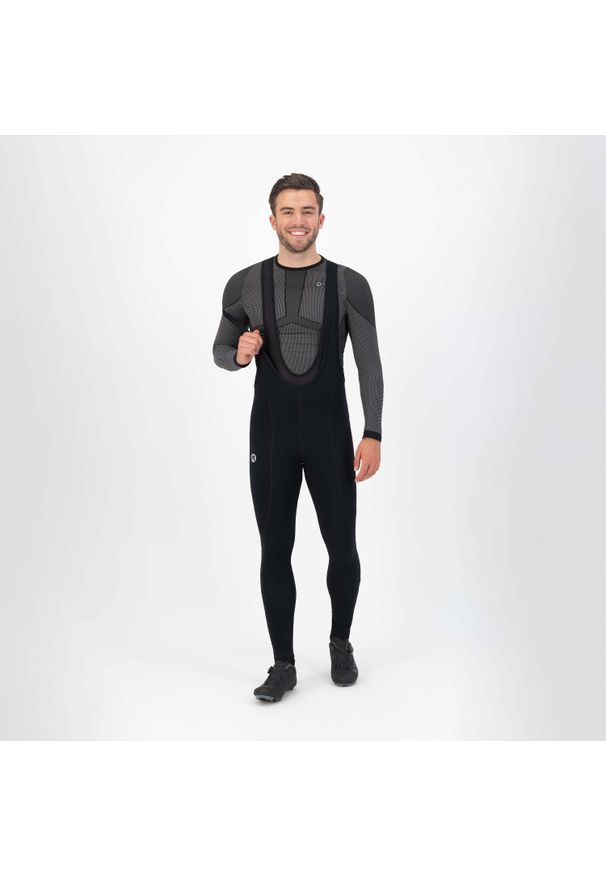 ROGELLI - Spodnie sportowe męskie Rogelli PERANO, ocieplane. Kolor: czarny. Sport: kolarstwo