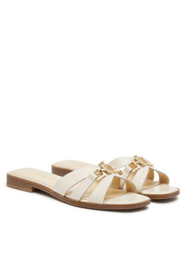 Guess Klapki FLJRLL LEA19 Beżowy. Kolor: beżowy. Materiał: skóra