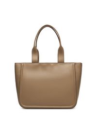 Calvin Klein Torebka Bold Ck Medium Tote LV04F3218G Beżowy. Kolor: beżowy. Materiał: skórzane #2
