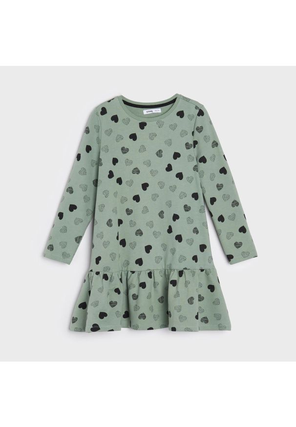 Sinsay - Sukienka babydoll - Zielony. Kolor: zielony