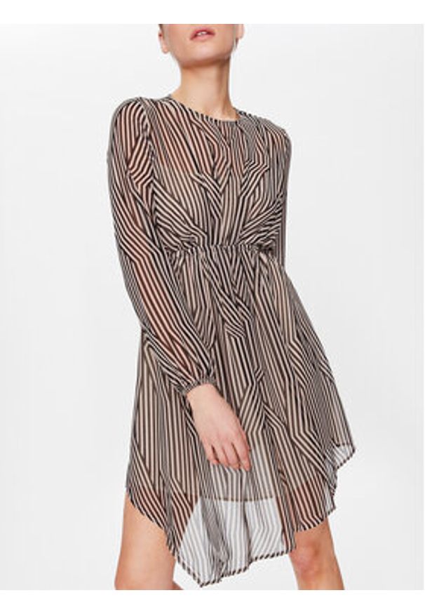 Sisley Sukienka codzienna 4W7XLV036 Beżowy Regular Fit. Okazja: na co dzień. Kolor: beżowy. Materiał: syntetyk. Typ sukienki: proste. Styl: casual