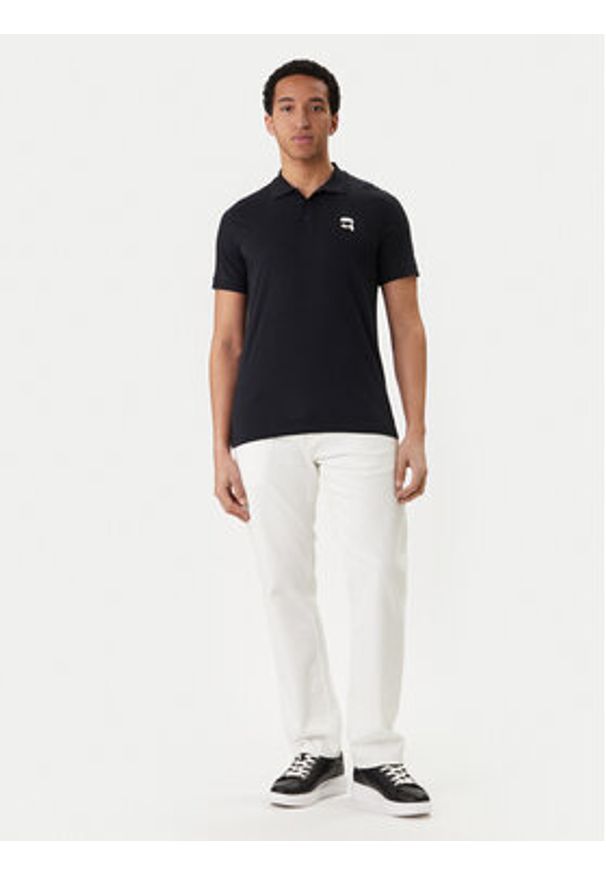 Karl Lagerfeld - KARL LAGERFELD Polo 745710 562224 Granatowy Regular Fit. Typ kołnierza: polo. Kolor: niebieski. Materiał: bawełna
