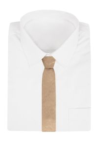 Męski Krawat - Złoto-beżowy z Fakturą Materiału - Alties. Kolor: beżowy, wielokolorowy, brązowy. Materiał: materiał. Styl: elegancki, wizytowy #5