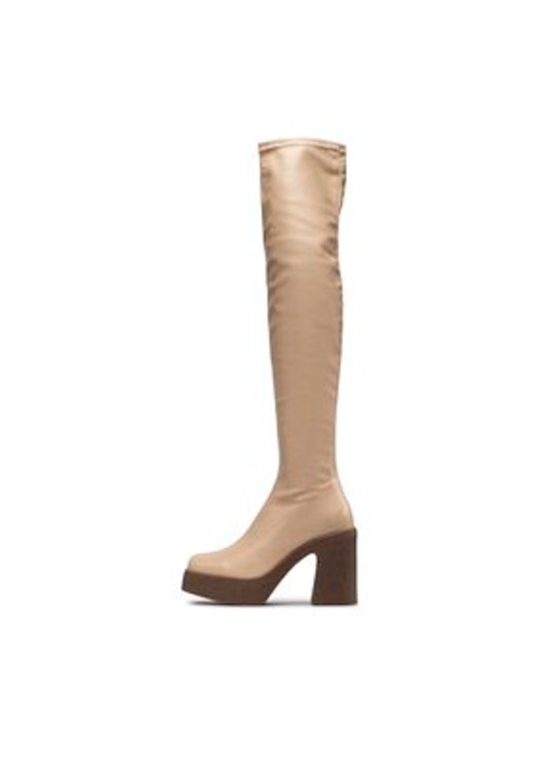 DeeZee Kozaki ZAL960638-2 Beżowy. Kolor: beżowy. Materiał: skóra