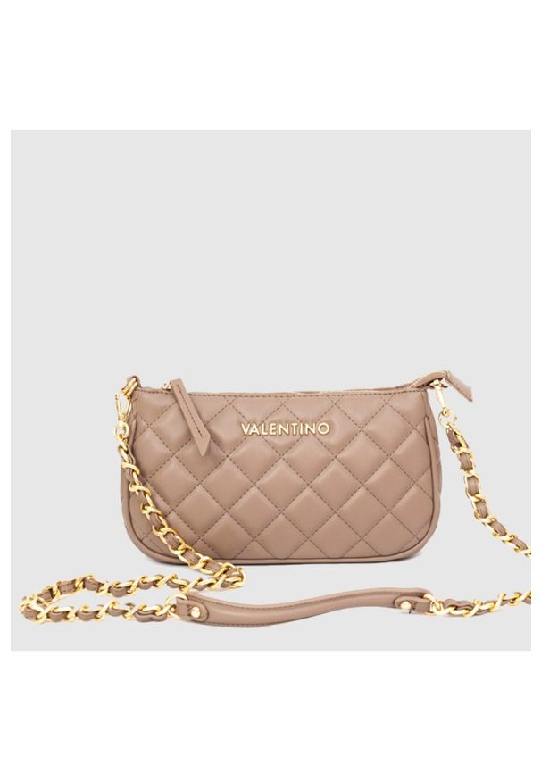 Valentino by Mario Valentino - VALENTINO Podwójna torebka ocarina crossbody w kolorze taupe. Kolor: beżowy. Materiał: skórzane