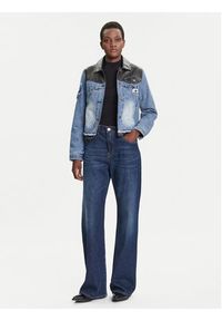 Desigual Kurtka jeansowa Contrast Mickey 25WWED16 Niebieski Regular Fit. Kolor: niebieski. Materiał: syntetyk