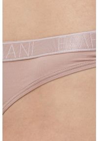 Emporio Armani Underwear stringi kolor różowy. Kolor: różowy. Materiał: materiał