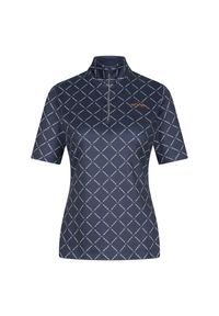 HV POLO - Damska koszulka do jazdy konnej HV Polo Jessy. Typ kołnierza: polo. Kolor: niebieski. Długość rękawa: długi rękaw #1