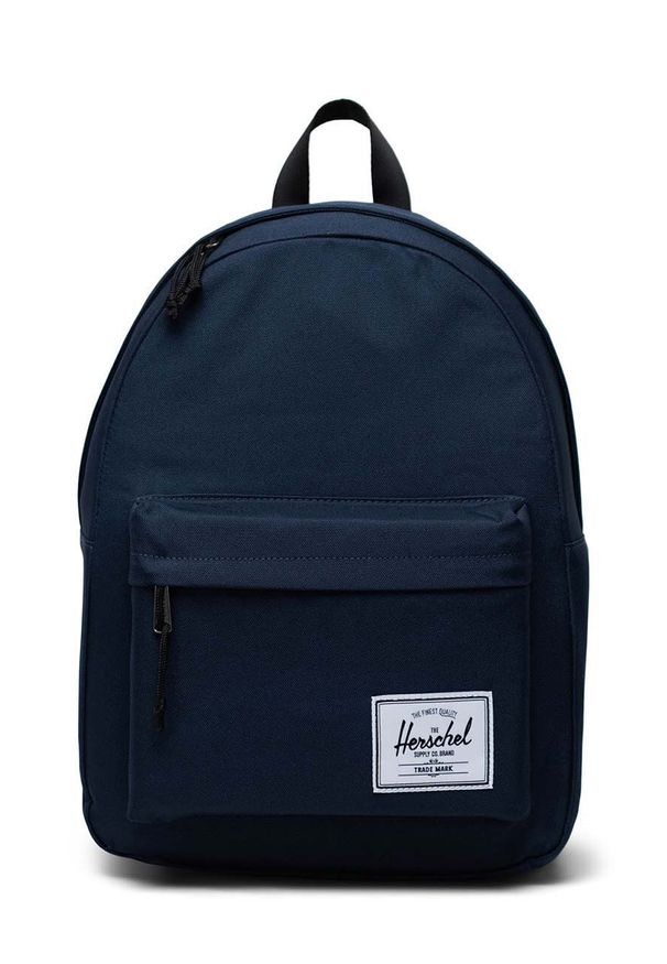 Herschel plecak Classic Backpack kolor granatowy duży gładki. Kolor: niebieski. Wzór: gładki