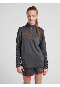 Bluza do piłki nożnej damska Hummel demi-zip hml AUTHENTIC. Kolor: szary