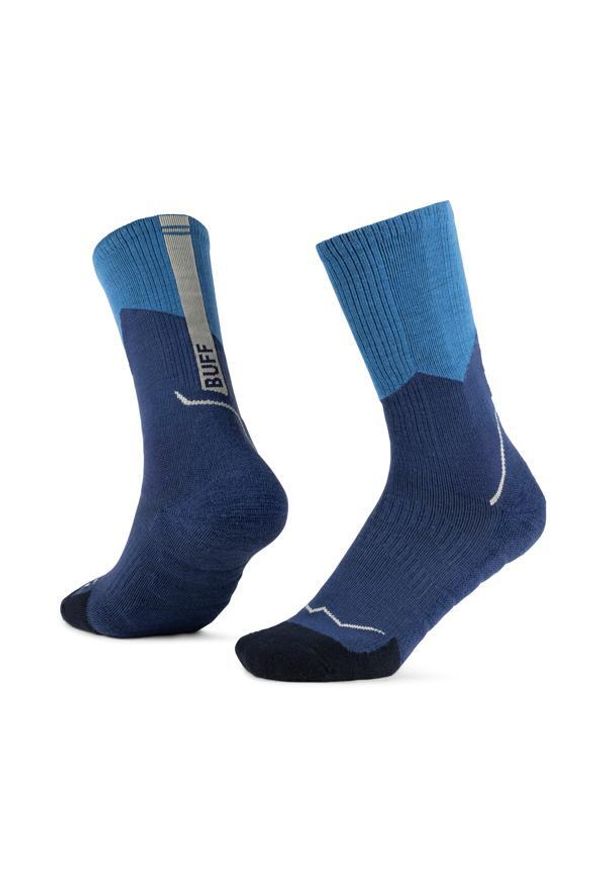 Buff - Skarpetki sportowe dla dorosłych Merino Midweight Crew Socks. Kolor: niebieski. Materiał: wełna, poliamid, elastan. Sport: turystyka piesza