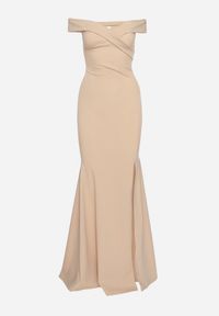 Born2be - Jasnobeżowa Sukienka Maxi na Szerokich Ramiączkach Joconda. Kolor: beżowy. Długość rękawa: na ramiączkach. Typ sukienki: rozkloszowane. Długość: maxi #7