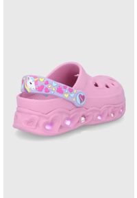 skechers - Skechers klapki dziecięce Foamies kolor różowy. Nosek buta: okrągły. Kolor: różowy. Materiał: guma #3