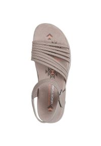 skechers - Sandały Skechers Reggae Slim - Coffee, Kobiety. Kolor: beżowy. Materiał: materiał