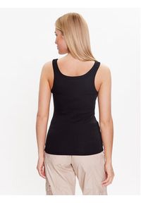 Gina Tricot Top Rib tank 19105 Czarny Regular Fit. Kolor: czarny. Materiał: bawełna